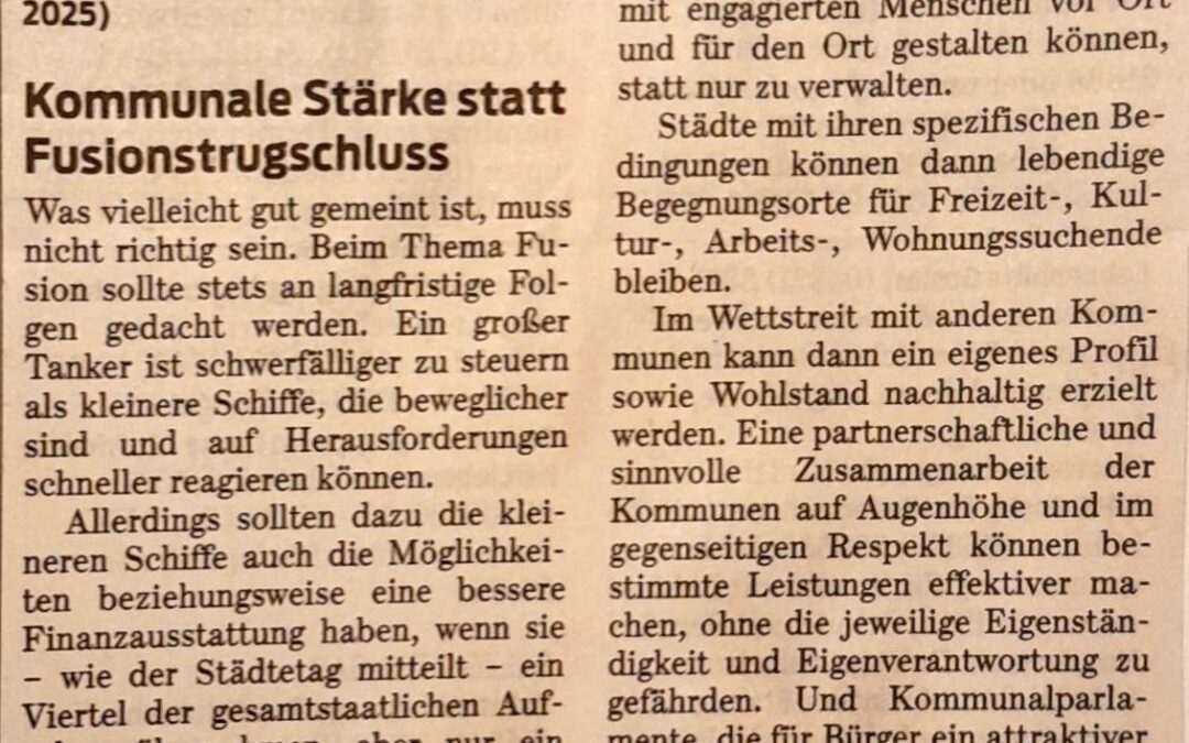 Zusammenarbeit statt Fusion